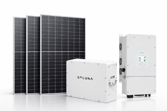 Imagen de Kit solar híbrido con inyección a la red Deye 8kw + paneles + batería , 8kw nominal-  16Kva pico (sólo 10s)-  12kw en paneles 