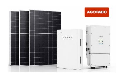 Imagen de Kit solar híbrido con inyección a la red Deye 12kw + paneles + batería , 12kw nominal- 24Kva pico (sólo 10s)- 18Kw en paneles 