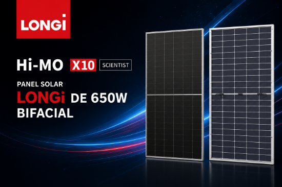 Imagen de Panel Solar LONGi 650W Bifacial Hi-MO X10 Scientist